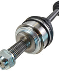 Close-up view of a durable axle from the Four Piece Front CV Axle Assemblies And Front Wheel Bearings Kit For 2002 To 2006 Honda CR V Replacement Set