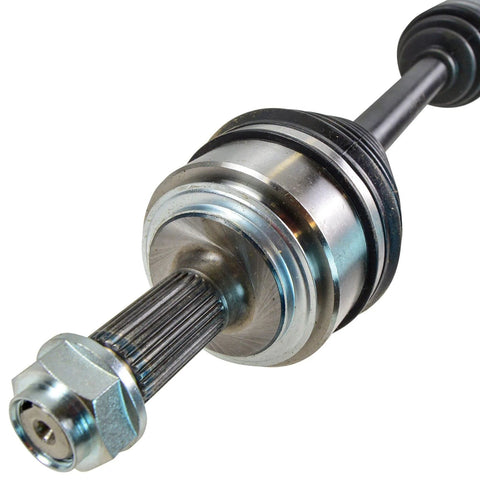 Close-up view of a durable axle from the Four Piece Front CV Axle Assemblies And Front Wheel Bearings Kit For 2002 To 2006 Honda CR V Replacement Set