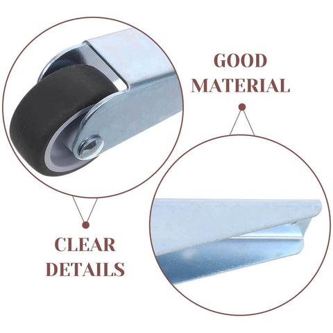 Close-up of 2-Pack Sliding Door Bottom Wheels with Rubber Casters, showcasing metal and rubber construction details.