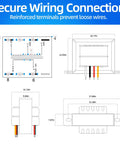 Technical diagram of Pro Grade Industrial Control Transformer 24V 40VA Multi Tap 120 208 240V To 24V AC with foot mount dimensions.