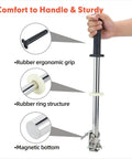 Magnetic Pickup Tool Wand With Release Handle For Nails Screws And Metal Scraps with rubber grip and magnetic bottom.