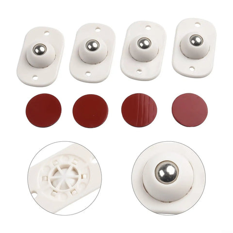 Four Pack Slick Rolling Ball Casters For Plastic Storage Boxes And Totes With Durable Hybrid Or Solid Build For Fast Easy Mounts.