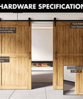 Black Rustic Sliding Barn Door Hardware Kit For Two Doors 13 Foot Flat Track System With Arrow Design Rollers Installed