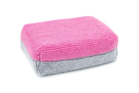 Saver Terry Ceramic Coating Applicator Sponge Kit 12 Pack With Plastic Barrier To Cut Waste And Help You Apply Evenly And Speed Up The Coating Game Now Pink Gray microfiber sponge