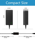 Diagram showing dimensions of 30V AC Adapter Charger For Medicool Pro Power 20k And Pro Power Flex PPFLEX, with input and output cable details.