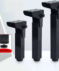 Four Pack Heavy Duty Adjustable Metal Furniture Legs Black Folding 90 Degree Table Feet Height Adjustable 0 To 10mm Self Locking Iron Supports