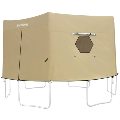 16 Foot Trampoline Tent Cover for Round Trampolines with 6 Straight Poles or W Shape Legs, Weatherproof Enclosure View