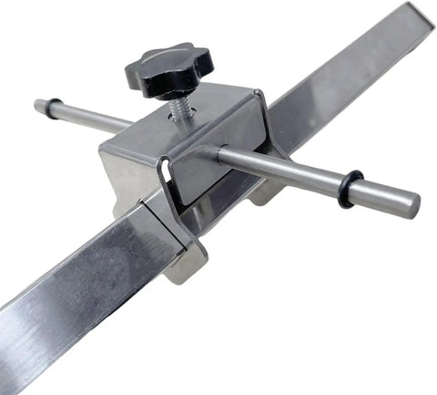 Close-up of stainless steel Hanger Alignment Gauge For Mountain Biking And Road Bikes, showing adjustable parts.