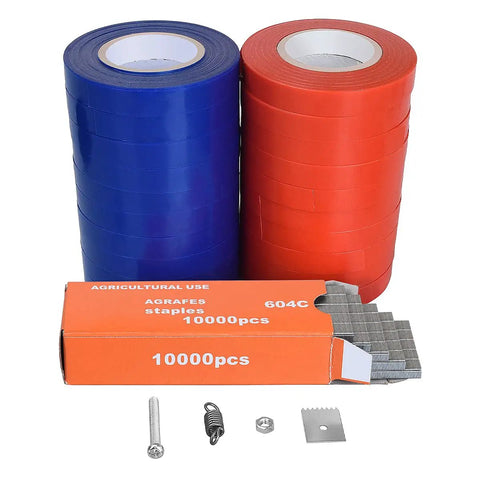 Plant Tying Machine For Grapes Raspberries Tomatoes And Vining Vegetables With 20 Tape Rolls 10000 Staples And Replacement Blades