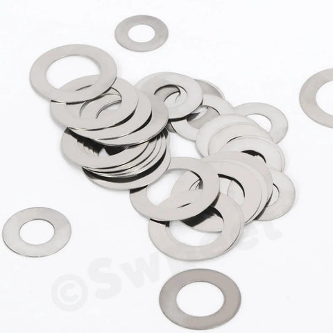 304 Stainless Steel Flat Washer Set, 175 Piece Assortment in 6 Sizes M4 M5 M6 M8 M10 M12, ultra thin washers