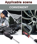Heavy Duty Drive Socket Set With SAE And Metric Sizes, Ratchet Wrench Kit shown in car and wheel repair scenes
