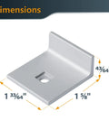 Bi-Directional Short Stop Kit For T Track Woodworking - Low-Profile Stop Block dimensions with 1-5/8 in, 1-33/64 in, 43/64 in size.