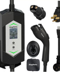Slick Portable Electric Vehicle Charger 40 Amp Level 2 Charging Station With J1772 And Tesla Adapter Nema 14-50 Plug 25 Foot Heavy Duty Cable components.