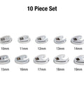 Metric Crowfoot Flare Nut Wrench Set With Three Eighths Inch Drive Ten Piece Sizes Ten Through Nineteen For Automotive Repair And Tight Spaces For Tight Auto Work And Everyday Repairs, 10-piece 10-19mm set
