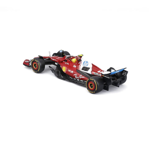Ferrari 1:43 Die Cast 2025 Season Car With Helmet Hamilton 44 Display Ready Model for Collectors, rear side view