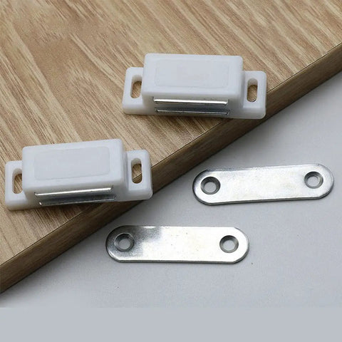 Magnetic Cabinet Catches and Hidden Door Stops for Closets and Cupboards Easy Install No Brainer Strong Stainless Steel