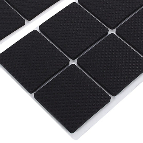 Nonslip 12 Pack Rubber Feet Pads For Furniture And Appliances, 1.8 Inch Black Self-Adhesive Floor Protectors, texture close-up