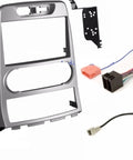 Hyundai Genesis Coupe Double Din Car Stereo Dash Kit With Wire Harness And AM FM Antenna Adapter Silver For 2010 2011 2012 Manual Climate Control Installation Kit For Easy Fit And Clean Look