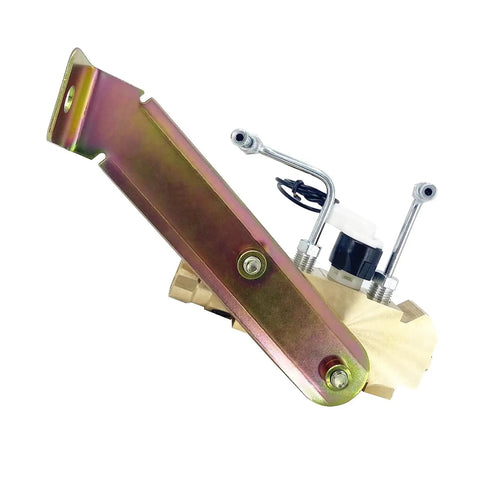 Heavy Duty Brass Brake Proportioning Valve For Disc Front And Drum Rear Setup Mount Bracket And Connector Kit top view with hoses
