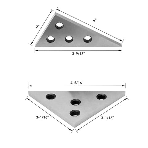 Beefy Hardened Steel Angle Plate Set 30 60 90 Degree And 45 45 90 Degree, Two Piece, Precision Machinist Grade Angles, Heavy Duty Tooling Plates, Includes Plastic Case