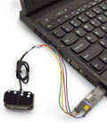 TFmini Plus LiDAR Sensor Module For Drones And Robots, 0.1-12m Range, connected to a laptop for data analysis and setup