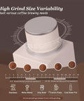 Straight Up Solid Electric Conical Burr Coffee Grinder Single Dose Build showing stepless grind size dial for espresso and pour over.