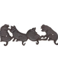 Heavy Duty Cast Iron Wall Mounted Coat Rack For Home Entryway Upgrade Featuring Knockout Build And Modern Vibes To Hang Up Your Gear Without Breaking A Sweat, depicting playful cats.
