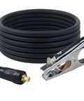 Heavy Duty 150 Amp Welding Ground Clamp Lead Assembly With Dinse 10 25 Connector Number Four AWG Copper Cable Fifteen Feet
