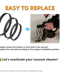 Replacement Belt Set For ProHeat 2X Revolution Pet Pro Carpet Cleaner Series showing belts and installation
