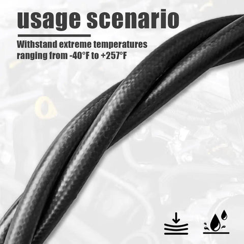 Inner 5/8 Inch Heater Hose, 6 Feet Long, Black With Safety Stripe, Durable For Cooling Systems, Closeup, Extreme Temperature Use