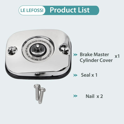 Chrome Front Brake Master Cylinder Cover And Fluid Reservoir Cap For Harley Davidson Dyna Softail Touring, product contents