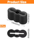 20 Pack Black Drawer Stoppers And Slide Bumpers Rubber End Stops dimensions and packaging details