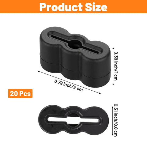 20 Pack Black Drawer Stoppers And Slide Bumpers Rubber End Stops dimensions and packaging details