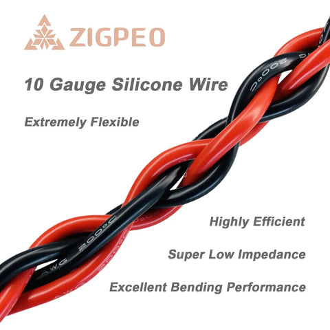 10 AWG Silicone Wire 50 Ft Red And Black Spools, Extra Flexible Tinned Copper Conductor, Coiled with Silicone Insulation