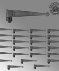 Pack Of 25 Black Wrought Iron Offset Pintle Strap Hinges For 11.75 Inch Colonial Lift Off Shutter And Gate With 2 Inch Offset