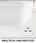 12pcs Adhesive Furniture Casters 360 Degree Swivel Wheels attached to a white storage box, showcasing smooth mobility features.