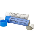 Pool Putty 2 Part Set For Easy DIY Pool And Spa Repairs Underwater Or Above Surface Leaks, visible resin and hardener tubes