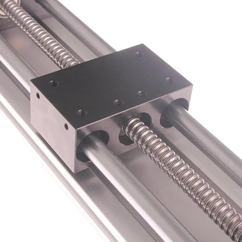 Beefy Heavy Duty Sliding Table With 50 To 600 Millimeter Stroke SFU1605 Linear Guide Platform And Ball Screw Actuator Module For CNC Machines, Robotics, And Automation With Aluminum Profile Base close-up