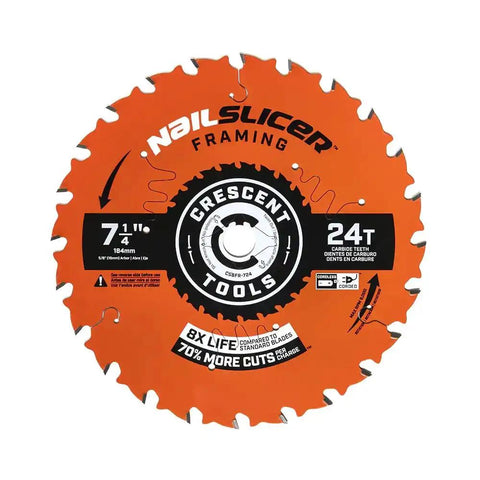 Nail Slicer Framing Blade 7 And A Quarter Inch 24 Tooth For Corded And Cordless Tools, Pro Grade Anti Kickback, 10 pack