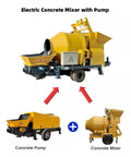 Hardcore Automatic Concrete Mixer Pump With Dead Simple PLC Controls And High Volume Grout Delivery For Foolproof Foundation Pouring And Zero Hassle Job Site Setup, showcasing electric mixer and pump.