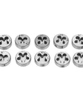 Precision Hand Screw Tap And Die Set For M6 To M12 Threads Featuring Heat Treated Industrial Bearing Steel, CNC Machined Cutting Teeth, Heavy Duty Socket Wrench For Rigorous Mechanical Fabrication Projects And Pro Level External Thread Cutting Work. M6-M12 die set