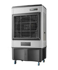 Portable Evaporative Air Cooler With Large Gallon Tank And 120 Degree Oscillation 3 In 1 Swamp Cooling Fan, sleek design with wheels.