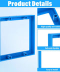 1/2-Inch Double Outlet Box Extender For 2-Gang Electrical Boxes Blue Receptacle Extender With Four Mounting Screws