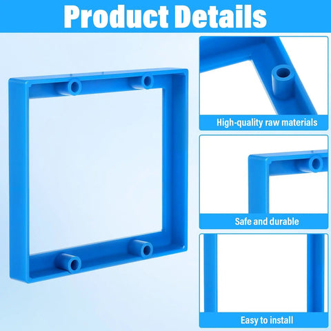 1/2-Inch Double Outlet Box Extender For 2-Gang Electrical Boxes Blue Receptacle Extender With Four Mounting Screws
