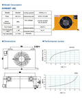 Diagram of Hydraulic Air Cooler 60 L Per Minute Oil Cooled Radiator Heat Exchanger Fan for Industrial Use with specifications