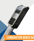 Beefy Chrome Combination Winch Bar With Non Slip Grip For Flatbed Winches And Chain Binders Thirty Four And A Half Inch Leverage Tool With Rounded Head And Square End Heavy Duty Steel For Extra Torque And Easy Load Tightening, chrome close-up