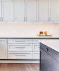 Installed 10 Pack 5 Inch Brushed Satin Nickel Cabinet Handles (128mm) For Kitchen Cabinets And Drawers in modern kitchen