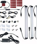 Under Cabinet LED Light Kit 3 Bar Set 1 Ft Each 20W 1000 Lumen Daylight White 5000K Dimmable Plug In Kitchen Cabinet Lights No Dots Eye Friendly High Quality Power Supply Included with accessories