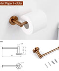 Stainless Steel Bathroom Accessories Set With Towel Bar Towel Ring Toilet Paper Holder And Hooks In SUS 304 Brushed Brass Finish