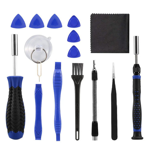 172 In 1 Magnetic Precision Screwdriver Kit With 156 Bits, showing tools including screwdrivers, picks, brush, and cleaning cloth.